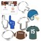 CookieCutter.com 4 Piece Football Cookie Cutter Set Helmet, Football, Sports Jersey T Shirt, Foam Finger, Metal Shapes Made in USA, Silver